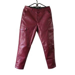 Asos faux leather burgundy pants